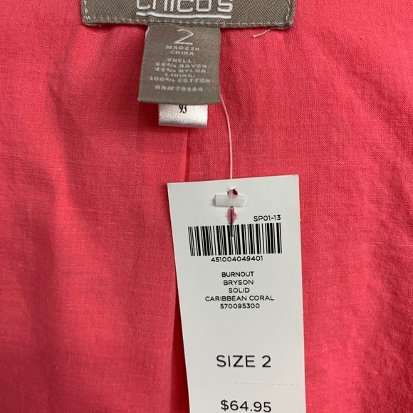 Chico’s Bryson Coral Open Lined Lazer Cut Jacket - Picture 10 of 11